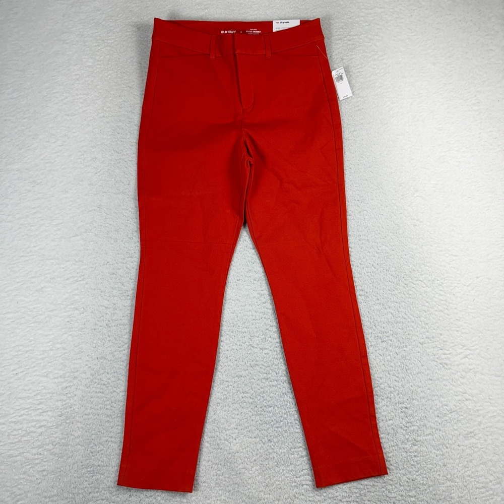 Old Navy Pixie Hi Rise Secret Smooth 4 27x26 Women's Dress Pants Red-Orange NWT